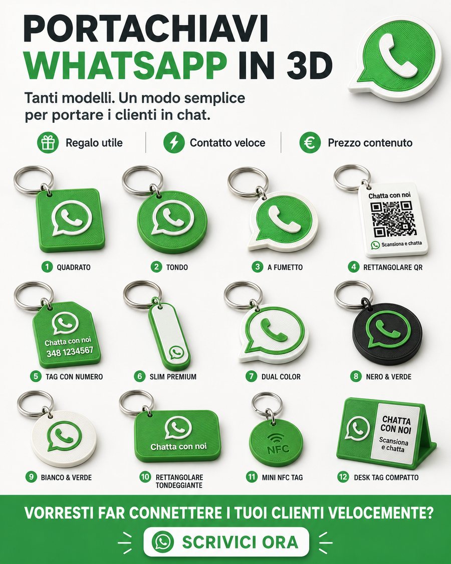 Promo estate 2026: portachiavi WhatsApp in 3D